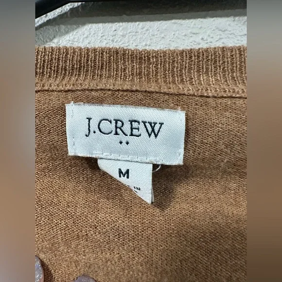 JCREW Cotton Brown Sweater with Rhinestone buttons - Picture 5 of 7
